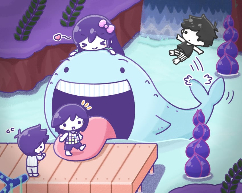 omori, aubrey, kel, hero, and humphrey (omori) drawn by wafu_(wafu39080)