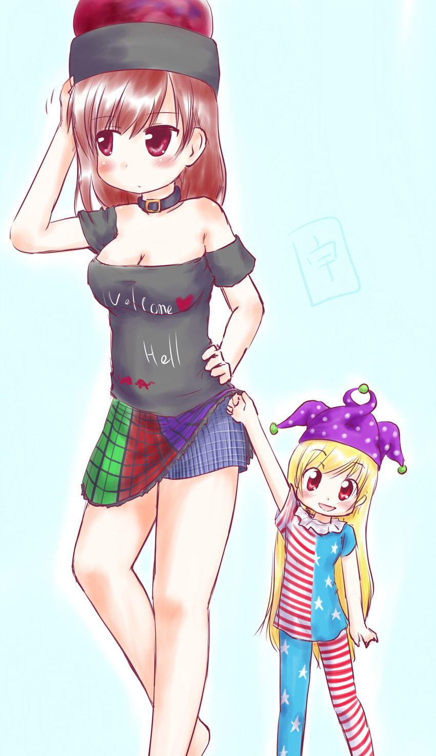 clownpiece and hecatia lapislazuli (touhou) drawn by uho_(uhoyoshi-o)