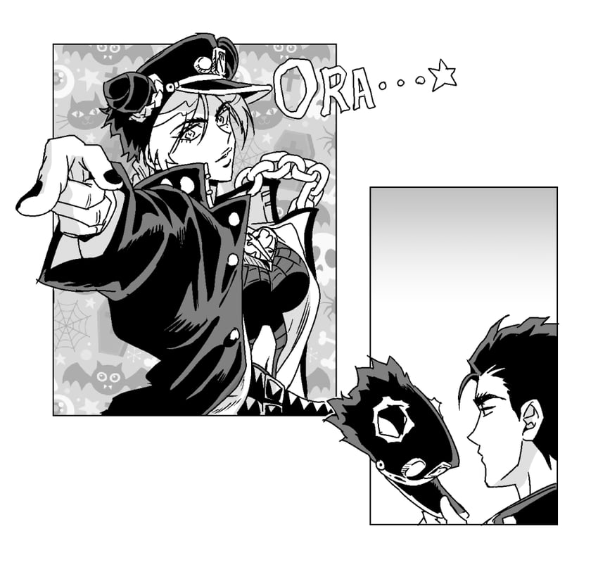 kujo jotaro and kujo jolyne (jojo no kimyou na bouken and 2 more) drawn by jeonjin_(mynamebazin)