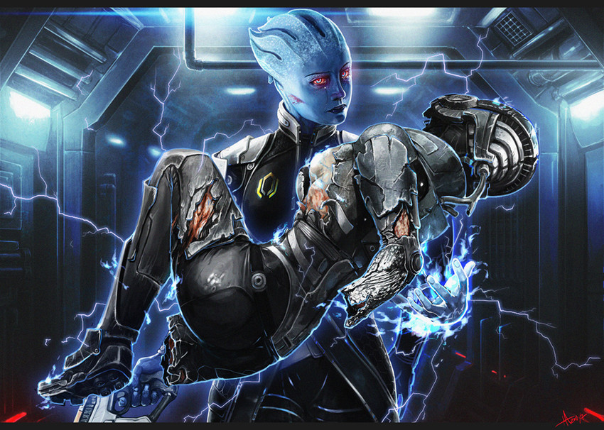 commander shepard and liara t'soni (mass effect and 1 more) drawn by maya_sawamura_anderson