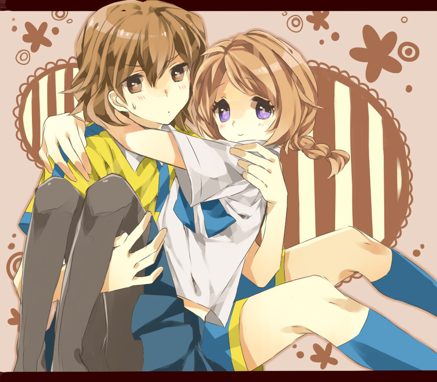 shindou takuto and yamana akane (inazuma eleven and 1 more) drawn by wonoco0916
