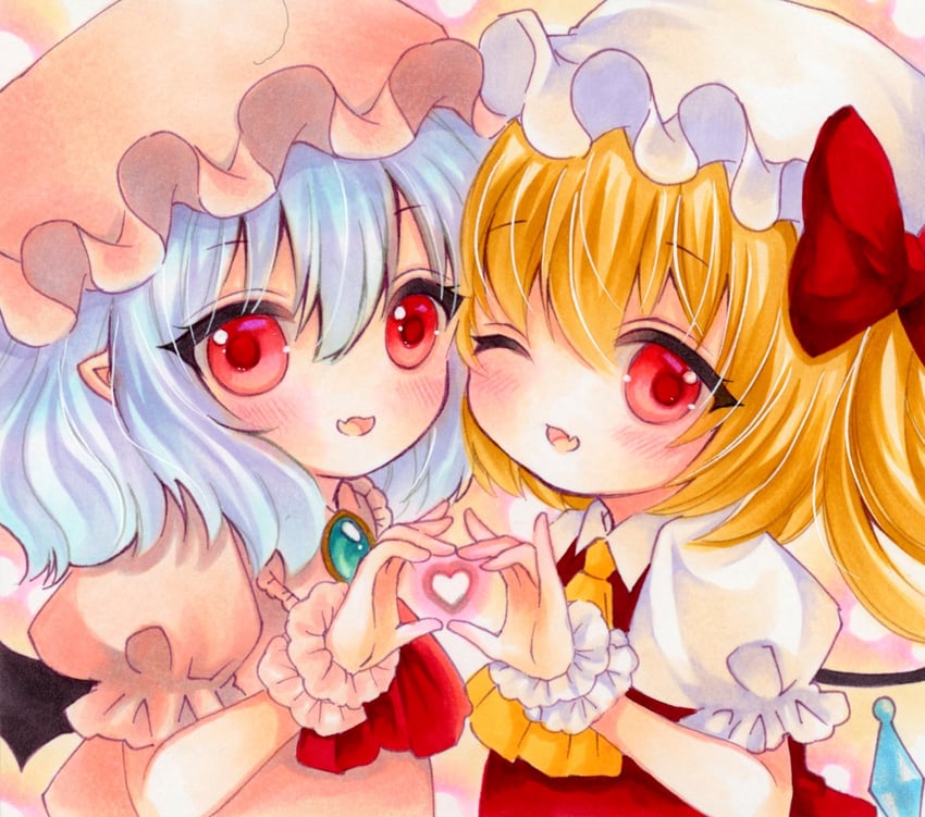 remilia scarlet and flandre scarlet (touhou) drawn by yuuki_hana_(jtnp5334)