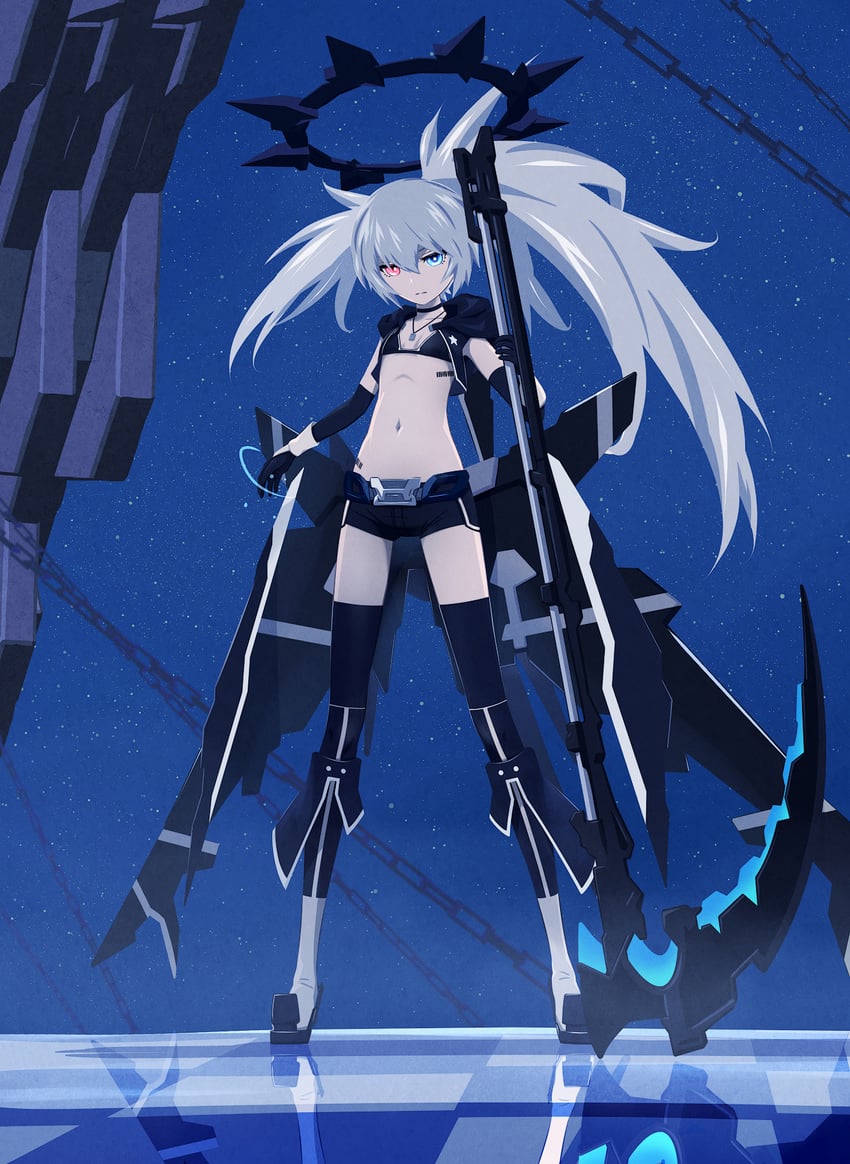 black rock shooter and white rock shooter (black rock shooter) drawn by 32zzz