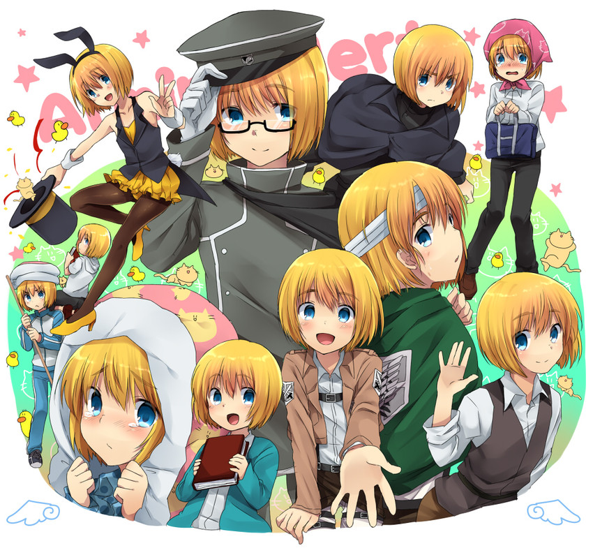 armin arlert and usamin (shingeki no kyojin) drawn by marimo_danshaku