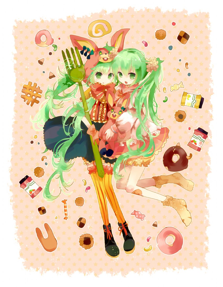 hatsune miku (vocaloid and 1 more) drawn by sakurato_remi