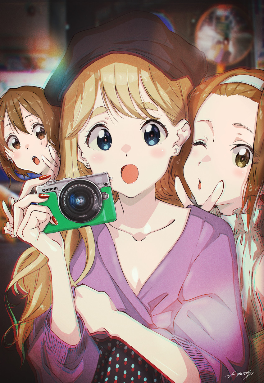 hirasawa yui, tainaka ritsu, and kotobuki tsumugi (k-on!) drawn by verse