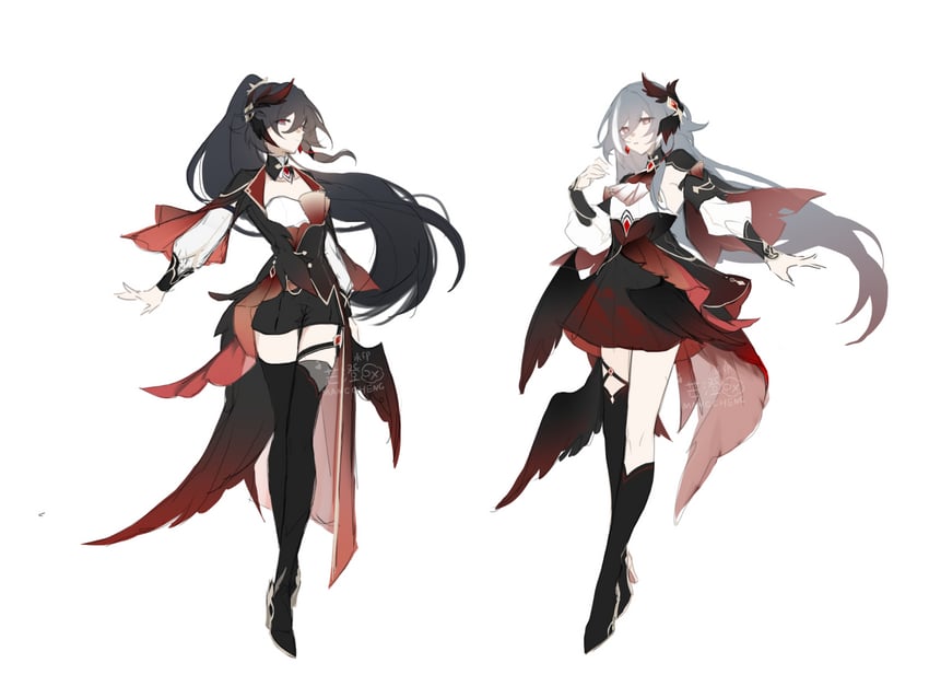 fu hua and herrscher of sentience (honkai and 1 more) drawn by mangzhi_yaoyao