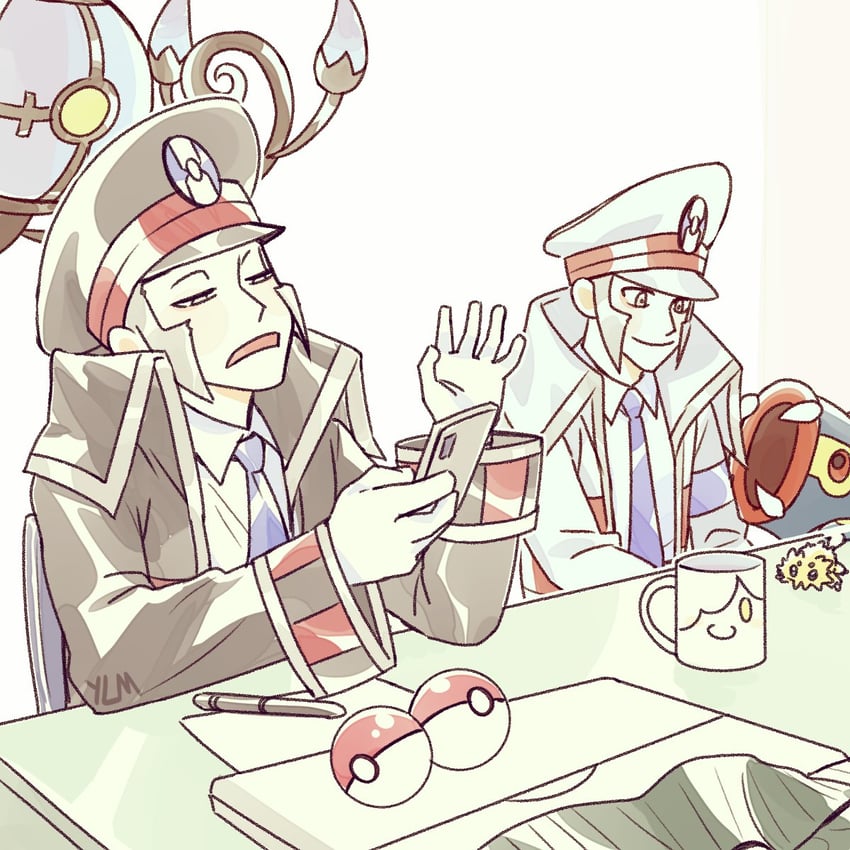 ingo, chandelure, emmet, joltik, and eelektross (pokemon and 1 more) drawn by laming_you