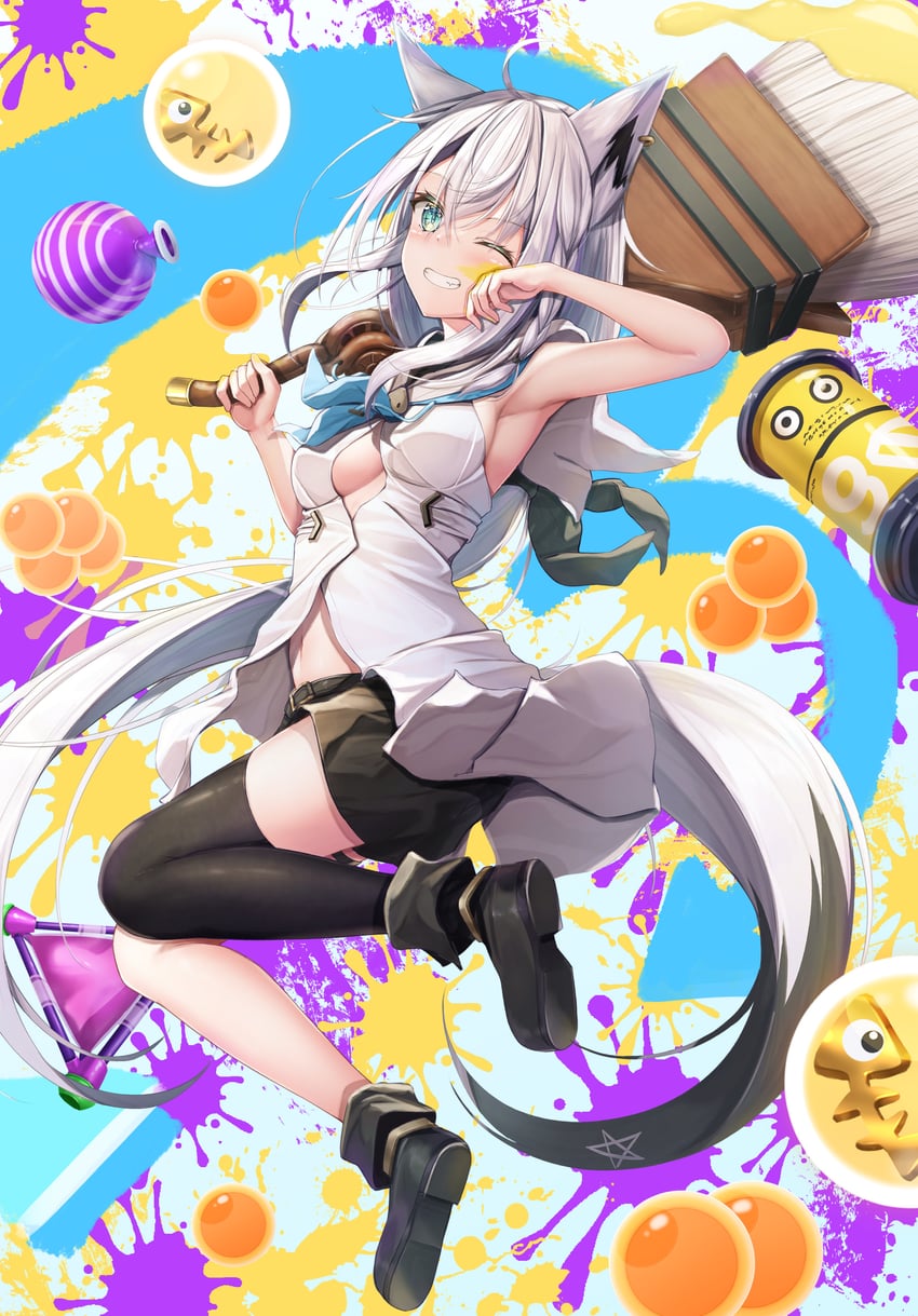 shirakami fubuki (hololive and 1 more) drawn by miseki_you
