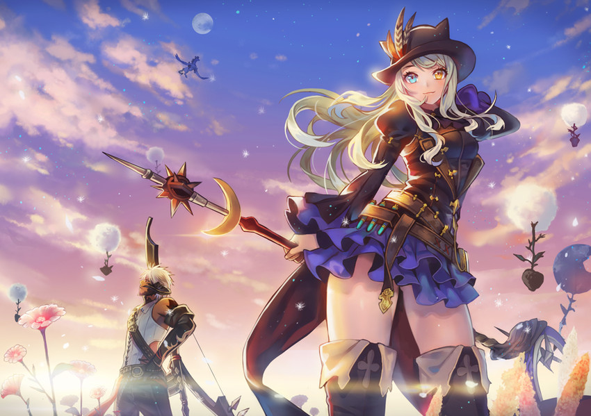 warrior of light and bard (final fantasy and 1 more) drawn by lino_chang