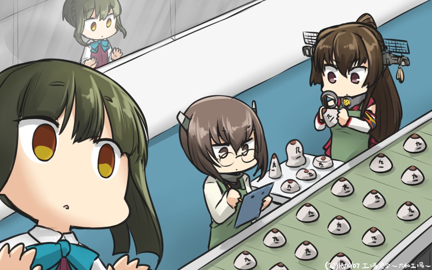 yamato, taihou, and takanami (kantai collection) drawn by hamu_koutarou