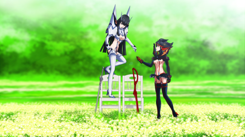 matoi ryuuko, senketsu, kiryuuin satsuki, and junketsu (mahou shoujo madoka magica and 2 more) drawn by genya_(genya67)