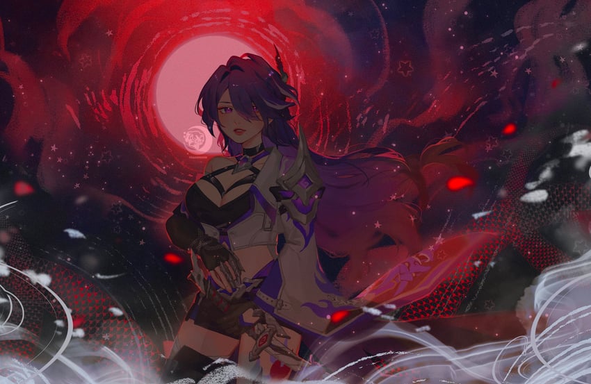 acheron (honkai and 1 more) drawn by tran_(traannahh)