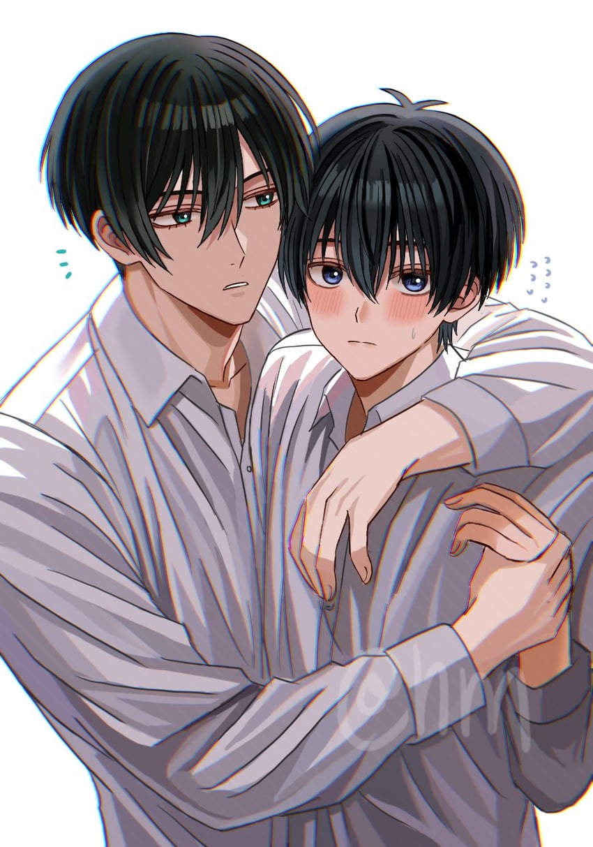 isagi yoichi and itoshi rin (blue lock) drawn by hyohls2_(hamao3o)