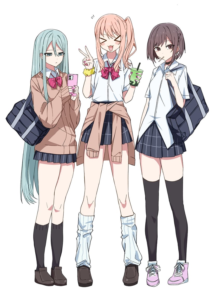 hatsune miku, kasane teto, shinonome ena, akiyama mizuki, yoisaki kanade, and 1 more (vocaloid and 2 more) drawn by hakuu_pi