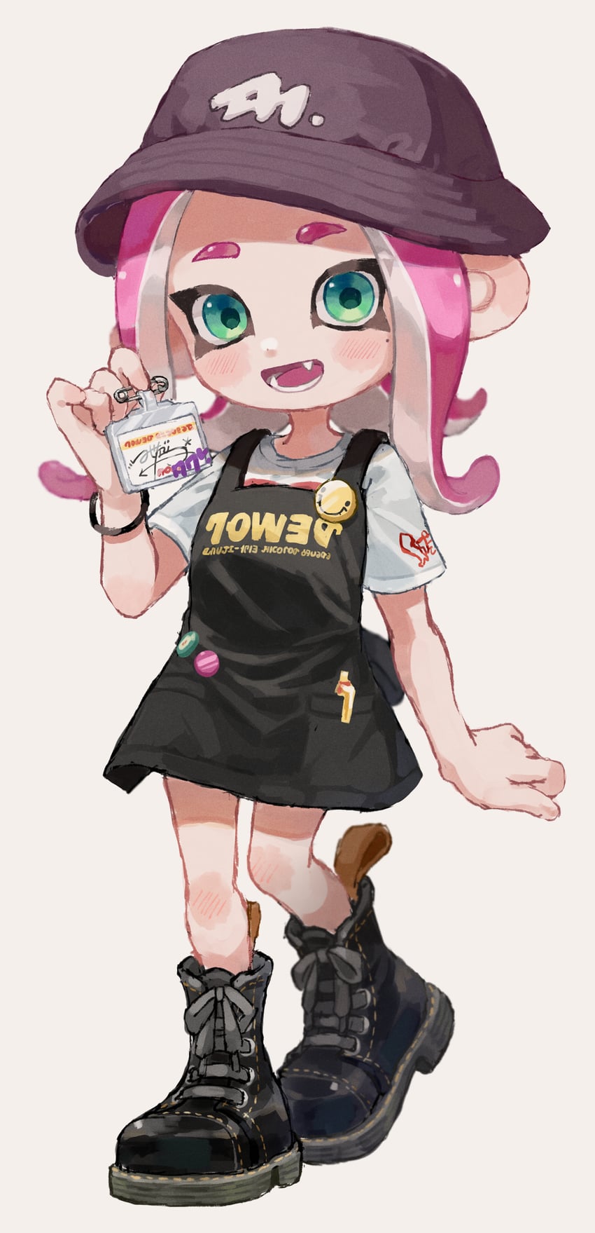 octoling player character and octoling girl (splatoon and 1 more) drawn by myon_rio