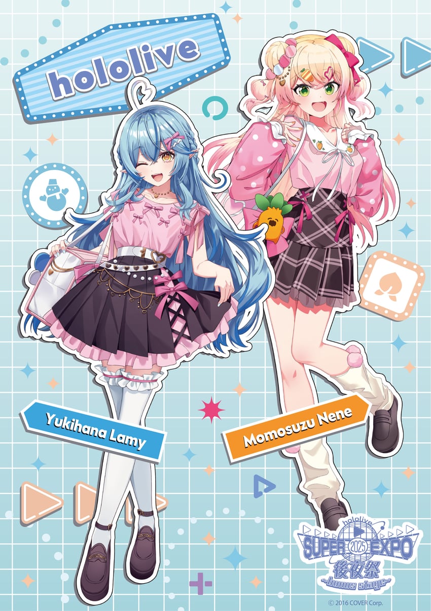 yukihana lamy, momosuzu nene, and nekko (hololive)