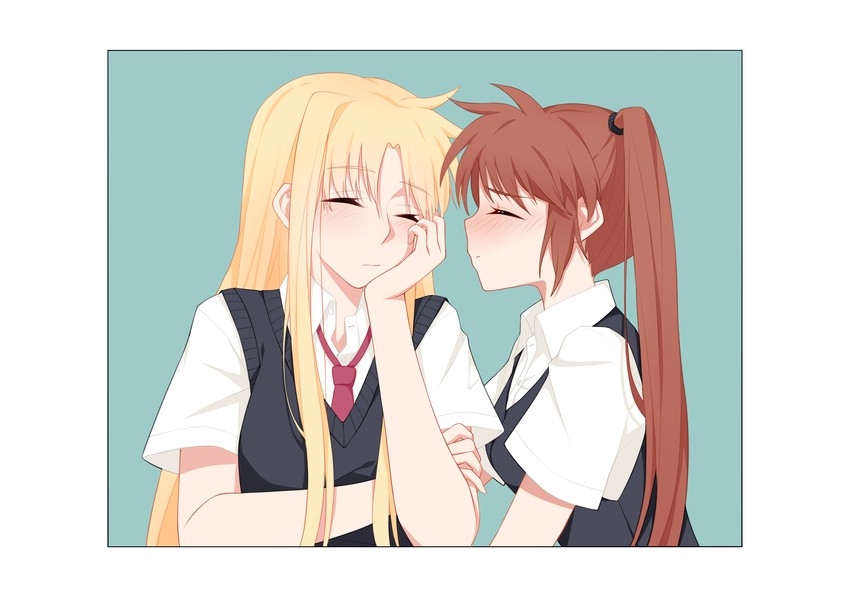 fate testarossa and takamachi nanoha (lyrical nanoha and 2 more) drawn by yer