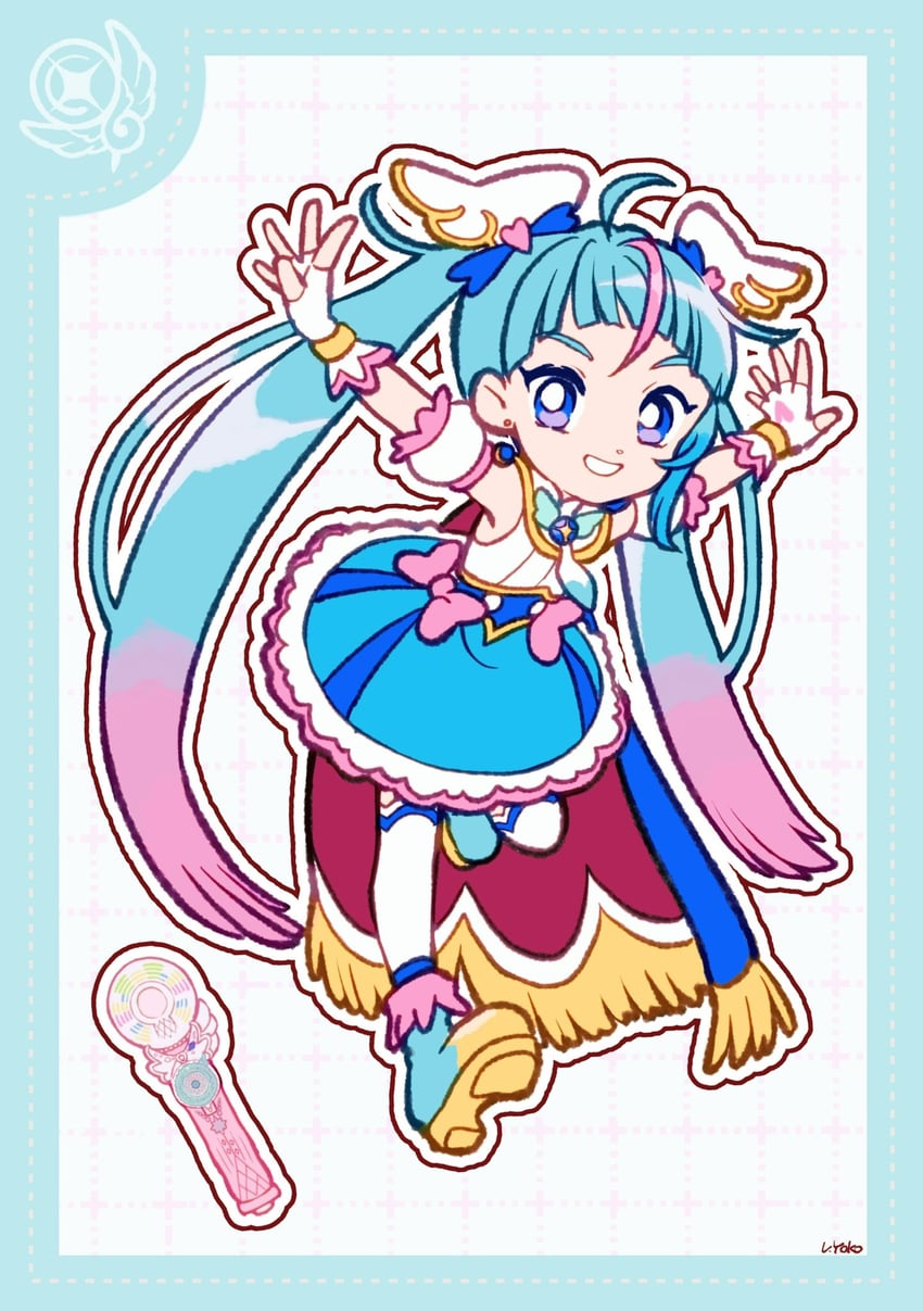 sora harewataru and cure sky (precure and 1 more) drawn by uwded_207