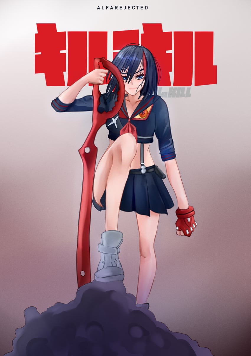 matoi ryuuko and senketsu (kill la kill) drawn by alfarejected