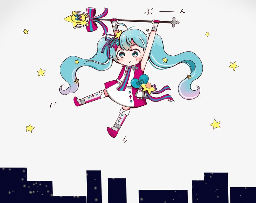 hatsune miku and magical mirai miku (vocaloid and 2 more) drawn by zuu100lev