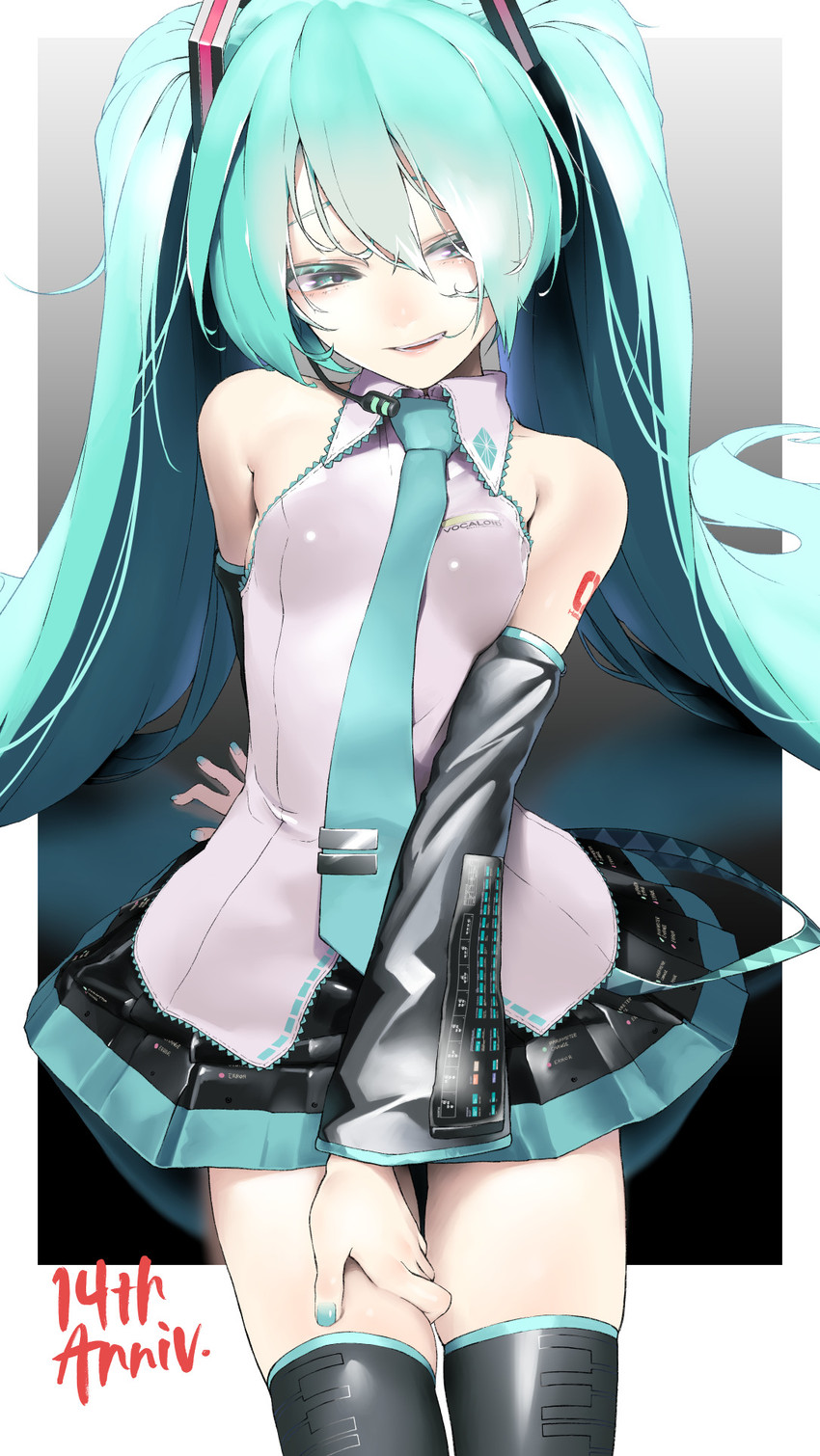 hatsune miku (vocaloid) drawn by rsk_(tbhono)