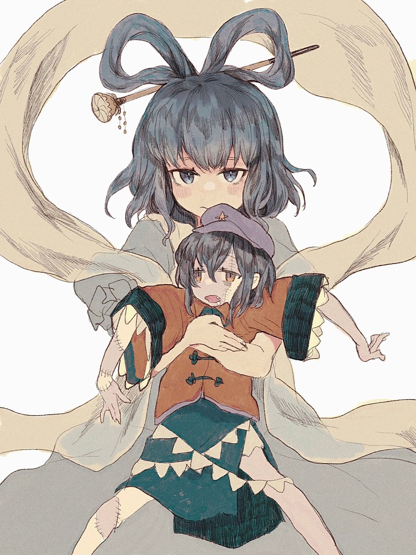 kaku seiga and miyako yoshika (touhou) drawn by ladenaku