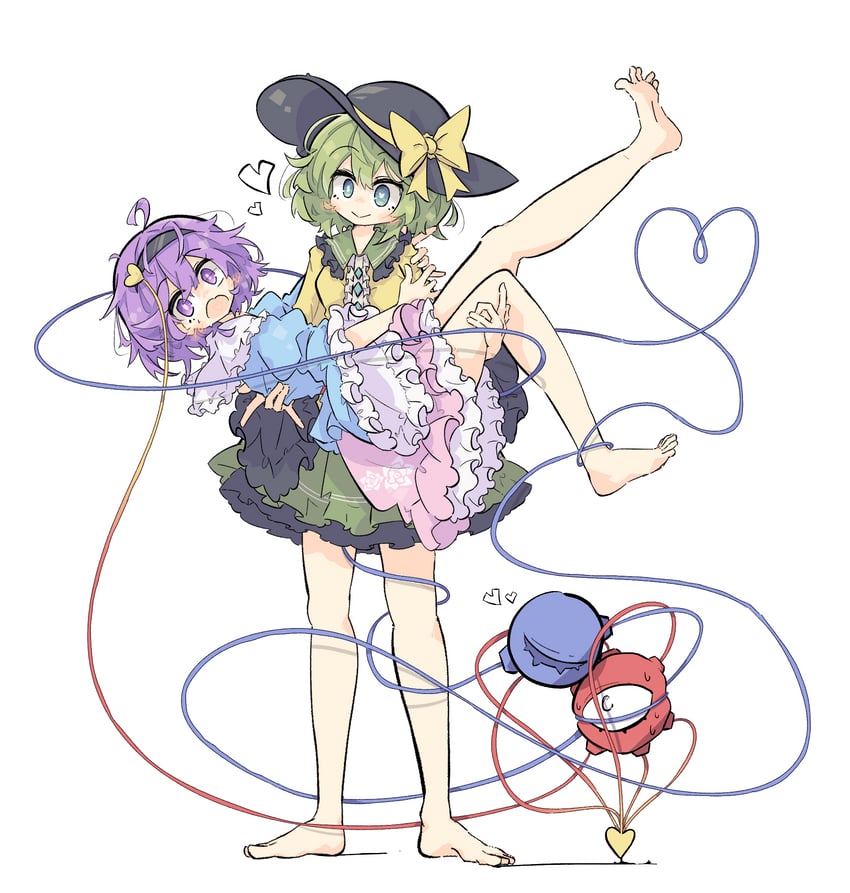 komeiji koishi and komeiji satori (touhou) drawn by primsla