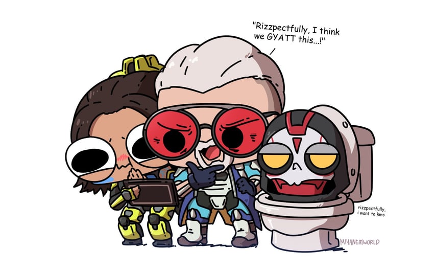 revenant, conduit, and ballistic (apex legends and 1 more) drawn by miyan_(oceanmaiden)
