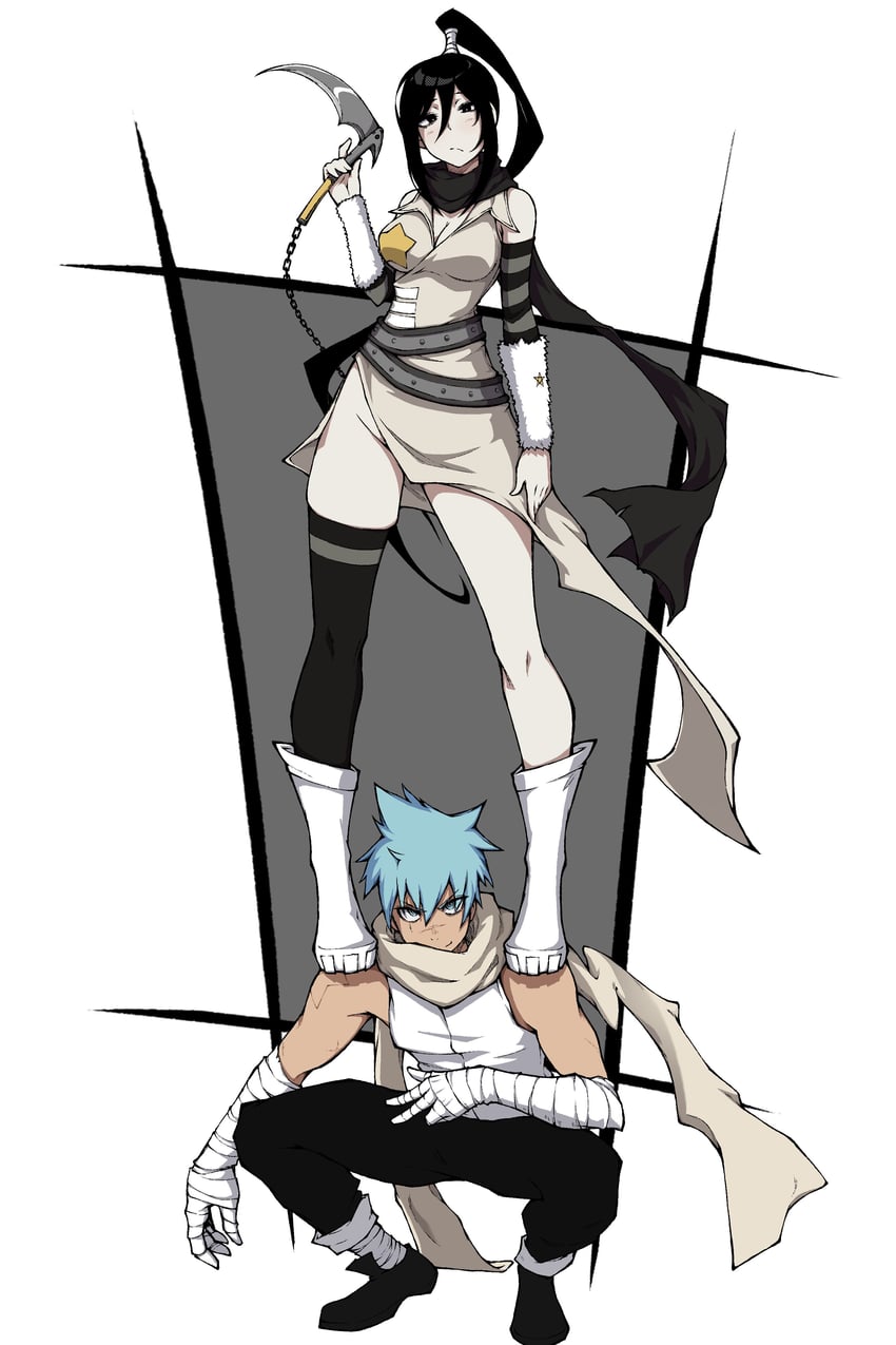 black star and nakatsukasa tsubaki (soul eater) drawn by kekel