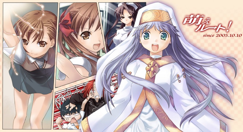 misaka mikoto, shirai kuroko, kamijou touma, index, kanzaki kaori, and 1 more (toaru majutsu no index and 1 more) drawn by binzoko_megane_(san-inch)