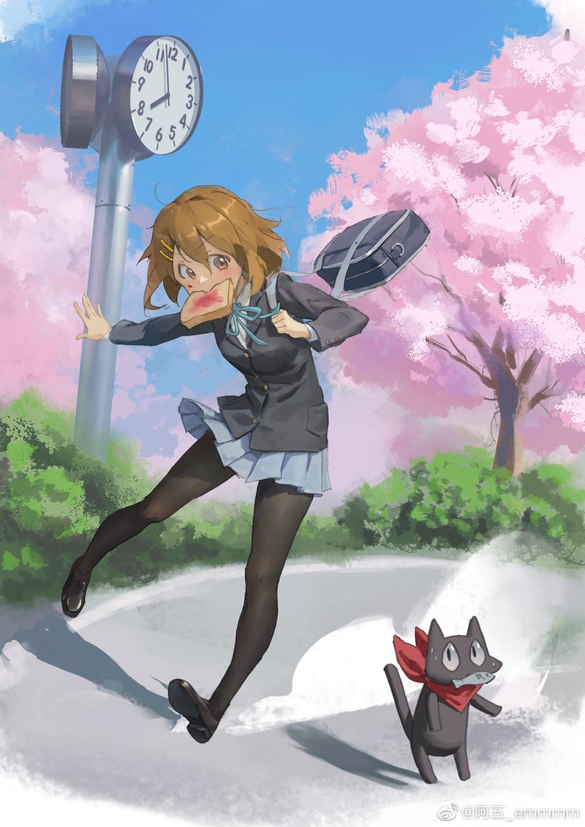 hirasawa yui and sakamoto (k-on! and 1 more) drawn by a_wu