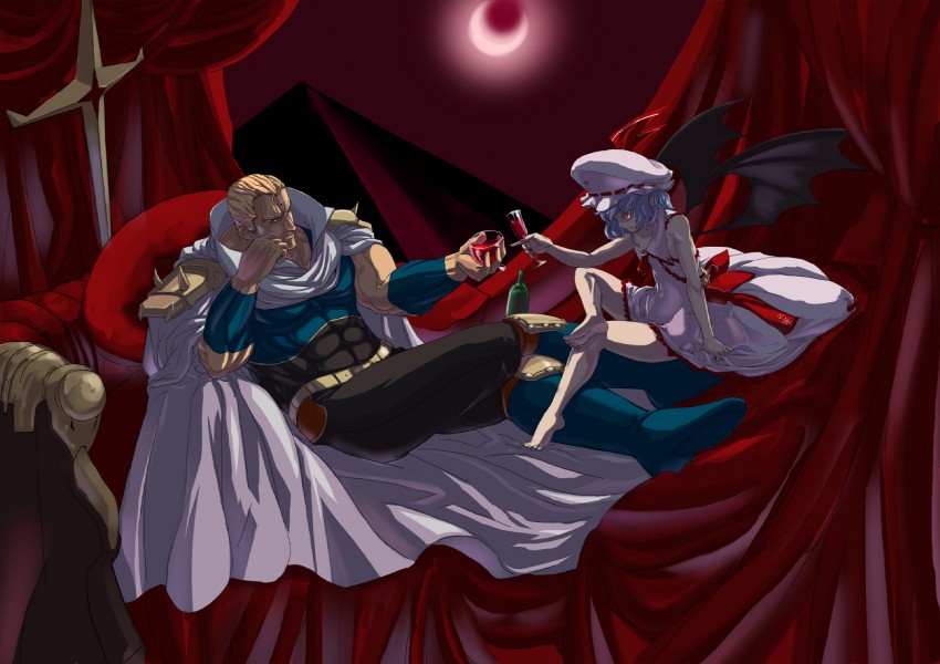 remilia scarlet and souther (touhou and 2 more) drawn by rekise