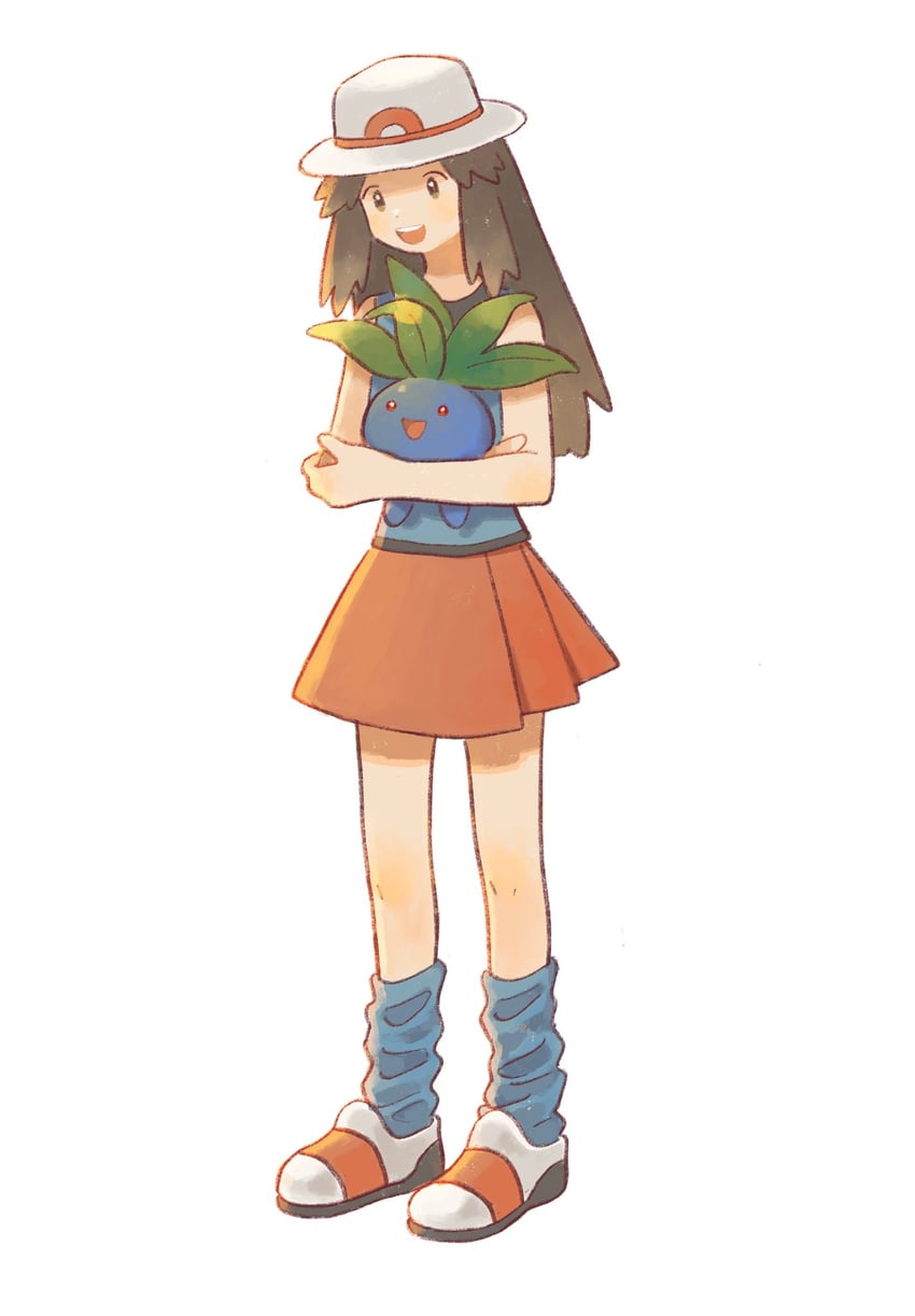leaf and oddish (pokemon and 1 more) drawn by toe_miyama