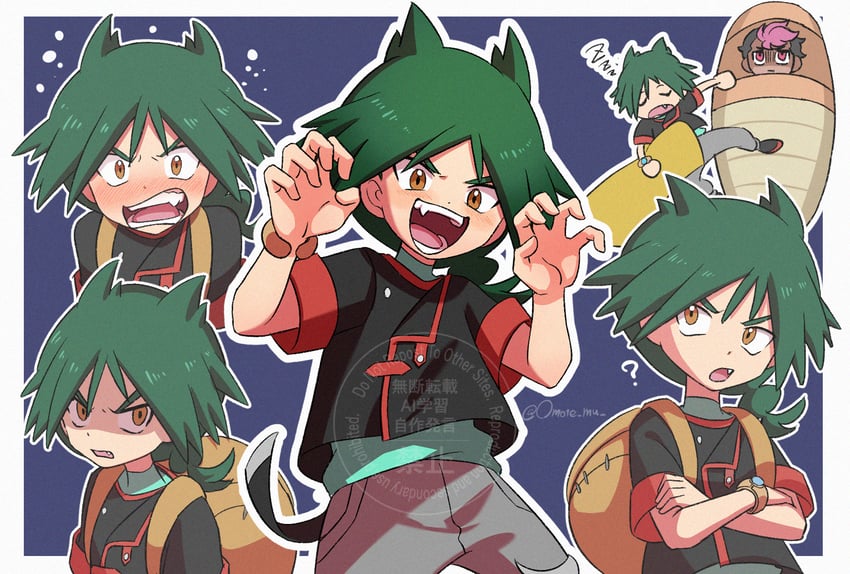 roy and ult (pokemon and 1 more) drawn by omotemuki