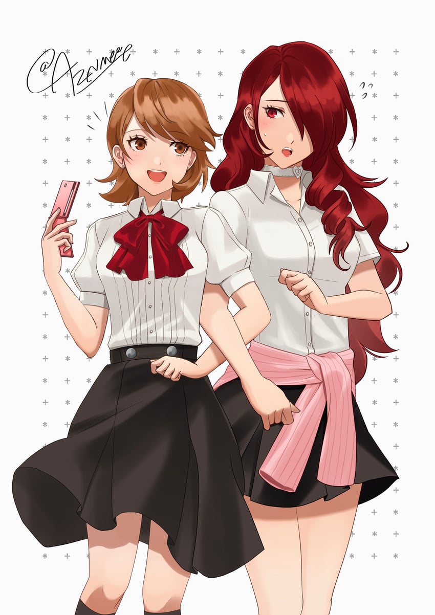 takeba yukari and kirijou mitsuru (persona and 1 more) drawn by aznmeee