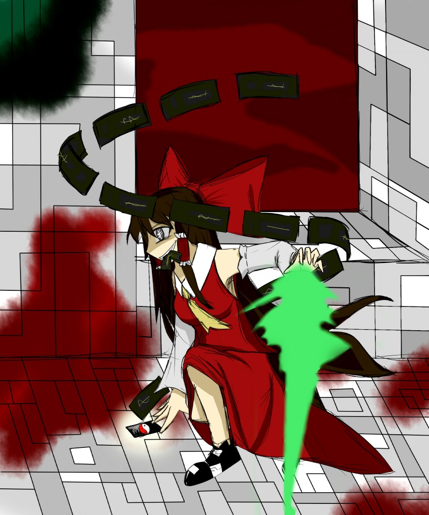 hakurei reimu (touhou and 1 more) drawn by jyampan