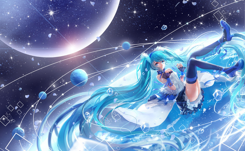 hatsune miku (vocaloid and 2 more) drawn by wallacexi