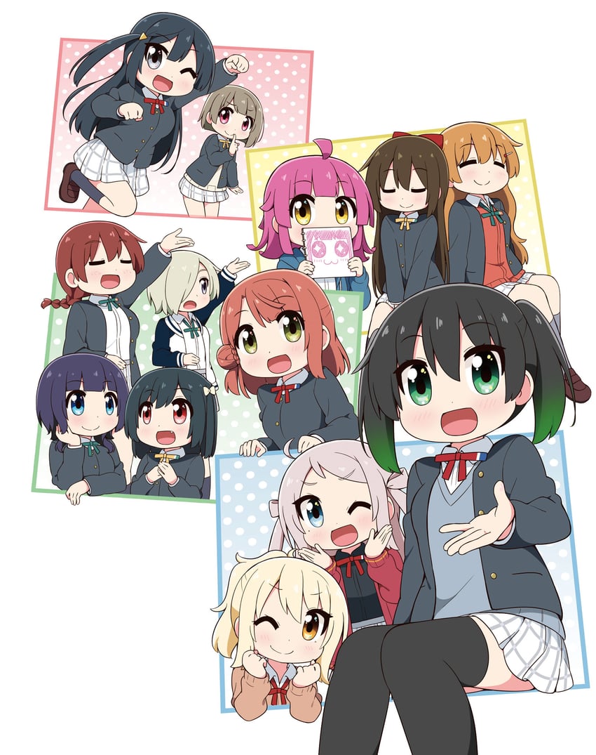 yuki setsuna, uehara ayumu, takasaki yu, osaka shizuku, tennoji rina, and 8 more (love live! and 2 more) drawn by miyako_hito