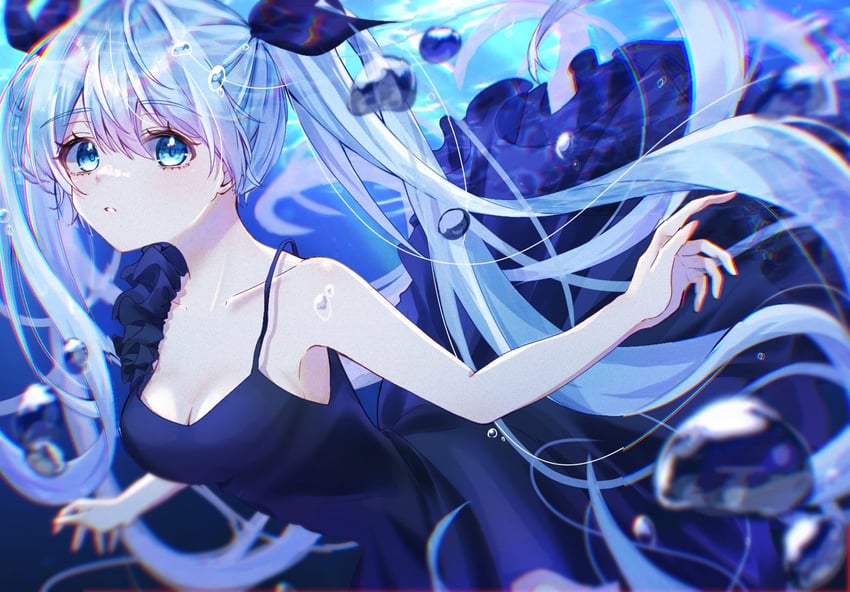 hatsune miku (vocaloid and 1 more) drawn by madori_azu