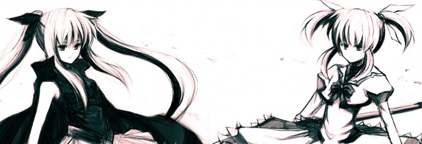 fate testarossa, takamachi nanoha, and raising heart (lyrical nanoha and 1 more) drawn by nakagawa