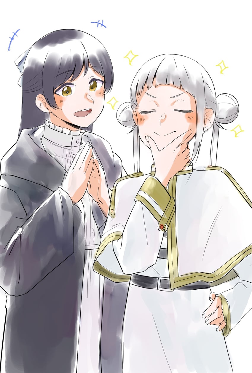frieren, fern, arashi chisato, and hazuki ren (love live! and 1 more) drawn by kikorinolily