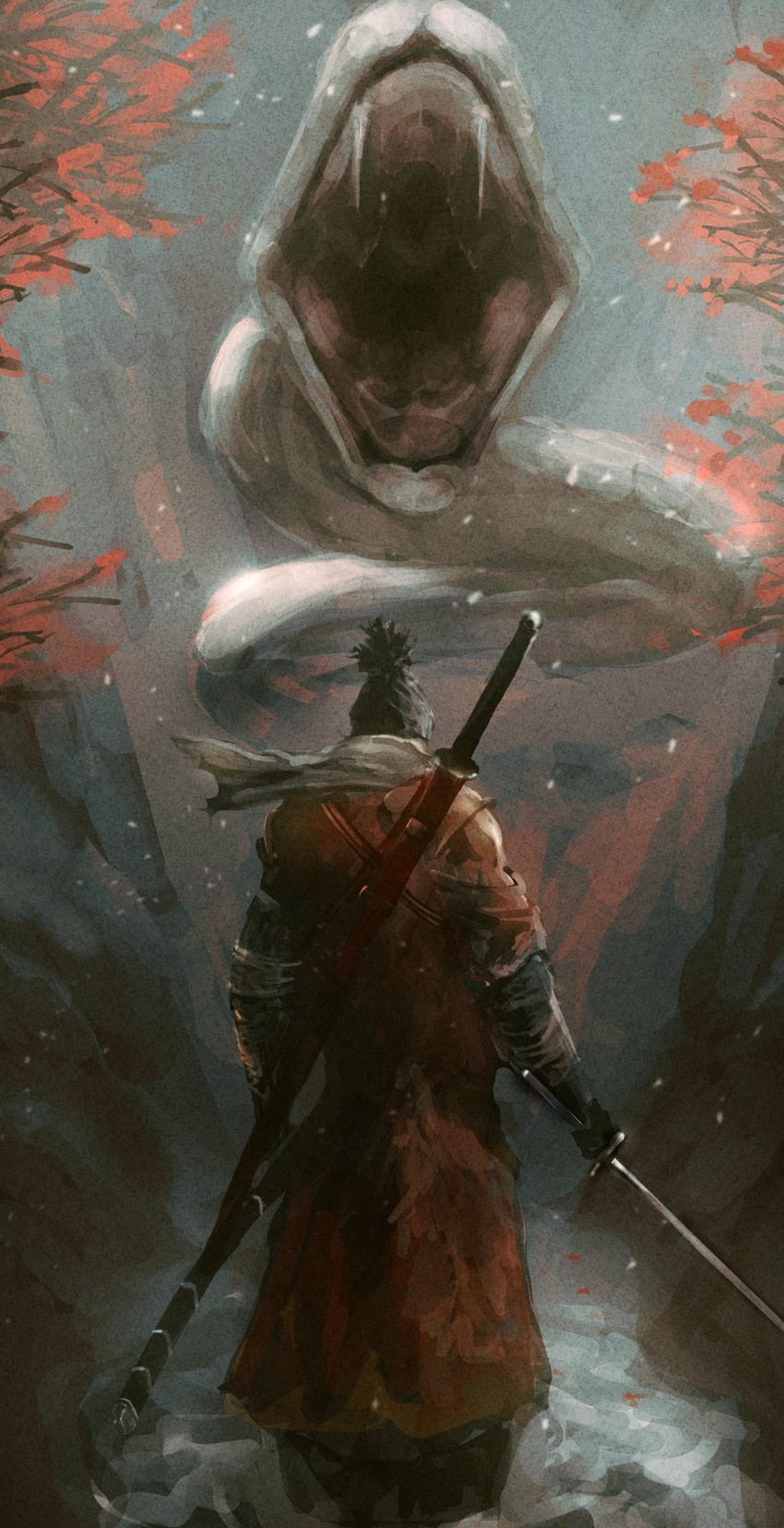 sekiro and great serpent (sekiro: shadows die twice) drawn by graffitigw