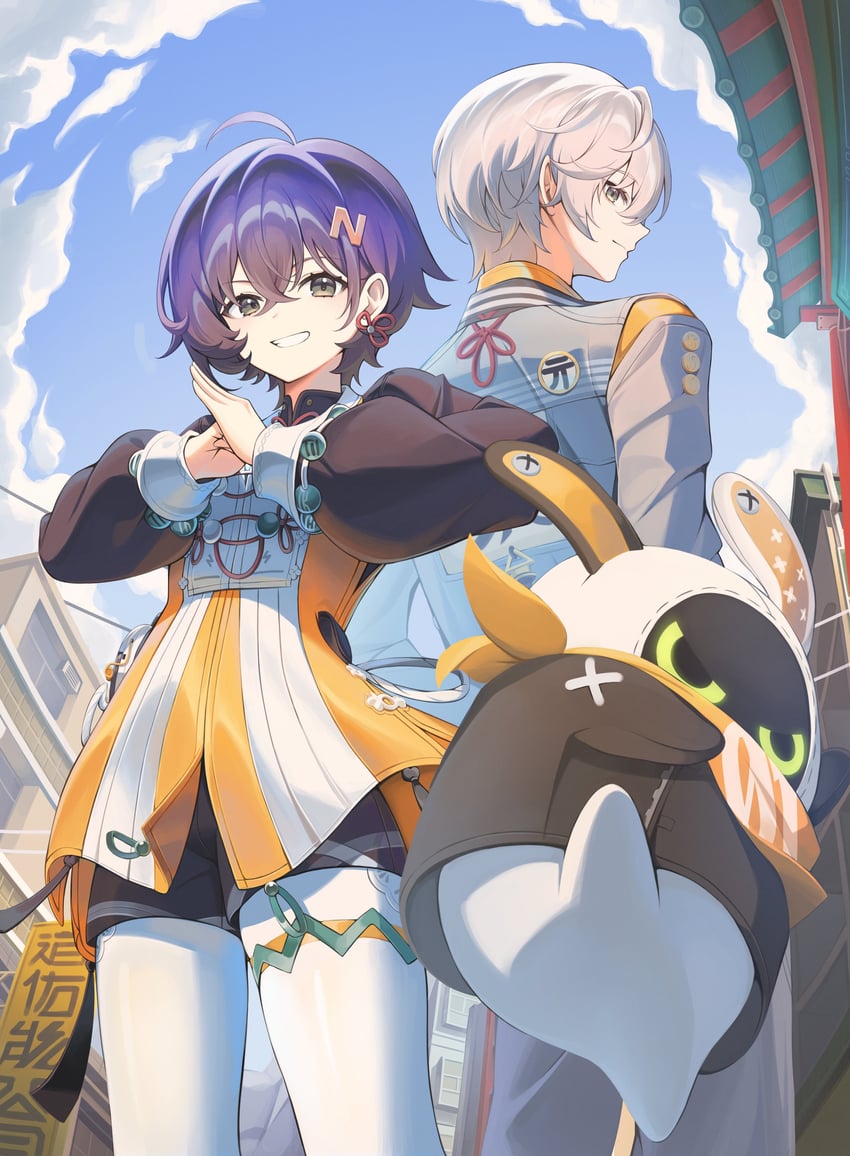 belle and wise (zenless zone zero) drawn by sora_(men0105)