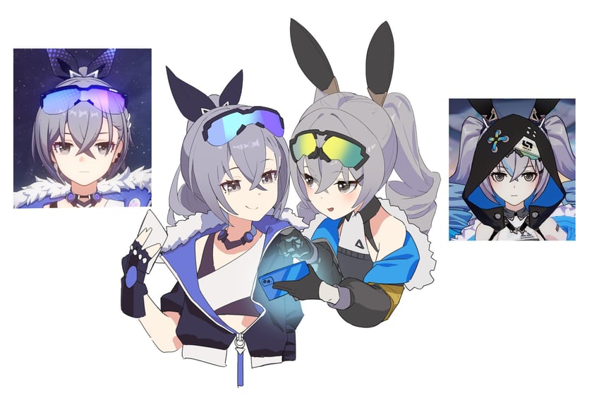 bronya zaychik and silver wolf (honkai and 2 more) drawn by johnny-chan