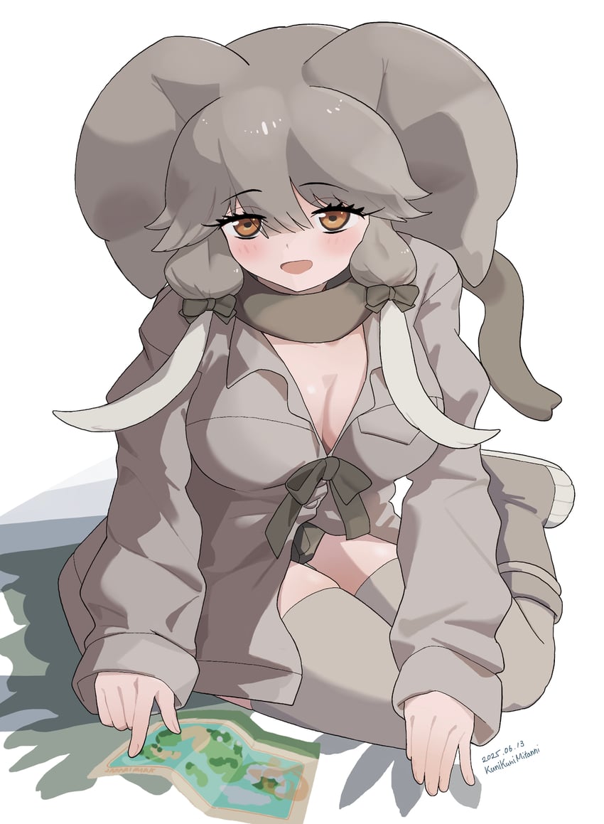 african forest elephant (kemono friends) drawn by kunikuni_(kunihiro2005)
