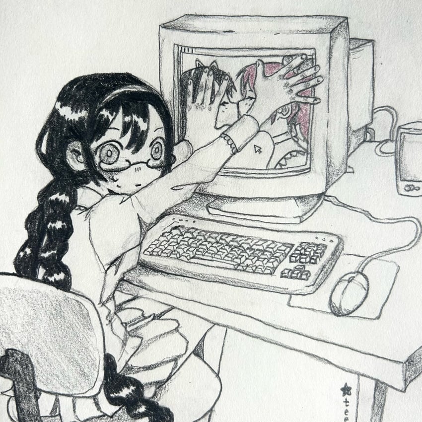 akemi homura and kaname madoka (mahou shoujo madoka magica) drawn by teethmeat