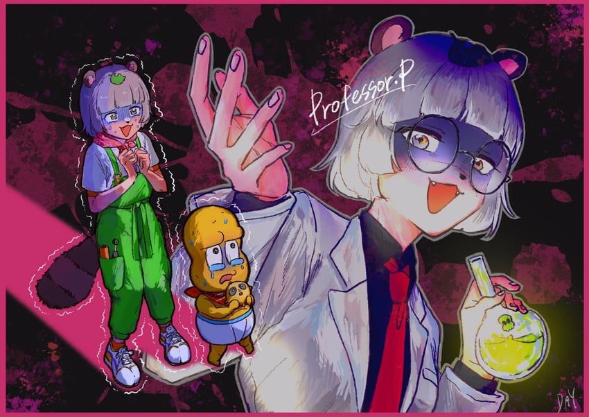 ponpoko, peanuts-kun, and chancho (mode aim) drawn by day_(tutuurarau)