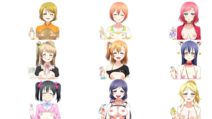 nishikino maki, tojo nozomi, sonoda umi, yazawa nico, ayase eli, and 4 more (love live! and 1 more) drawn by shoujo_donburi