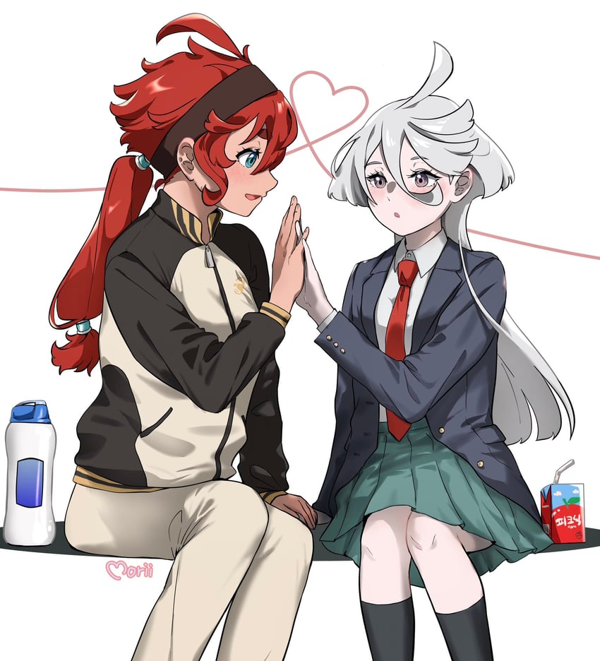suletta mercury and miorine rembran (gundam and 1 more) drawn by mo_suma